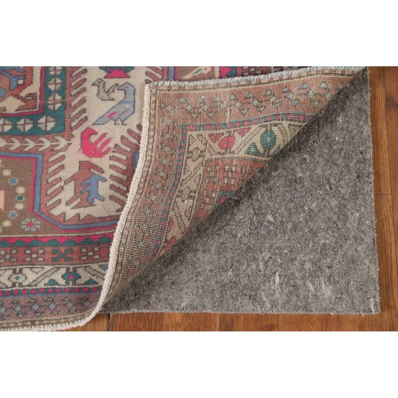 Tribal Meshkin Persian Vintage Runner Rug Hand-Knotted Wool Carpet - 3'11" x 10'5"