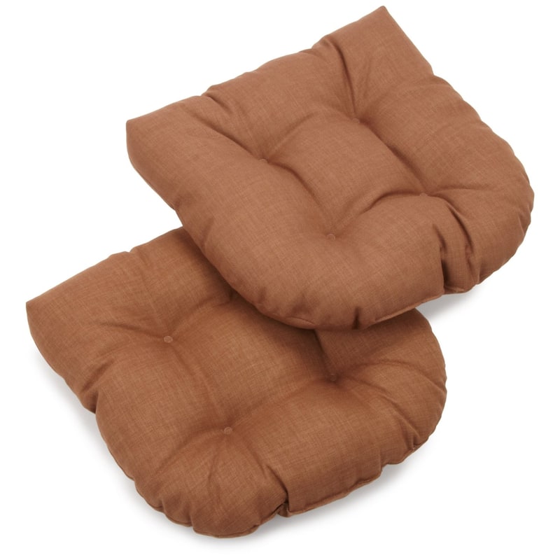 Blazing Needles 19-inch All-weather Patio Chair Cushions (Set of 2) - Mocha