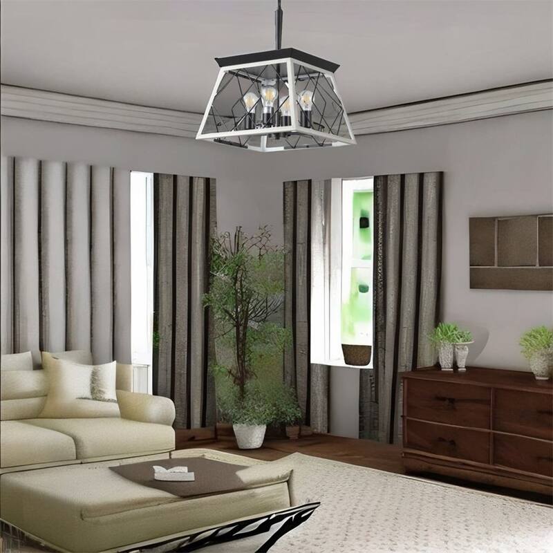 4-Light Chandeliers with Dimmable and Height Adjustable(No Bulbs)