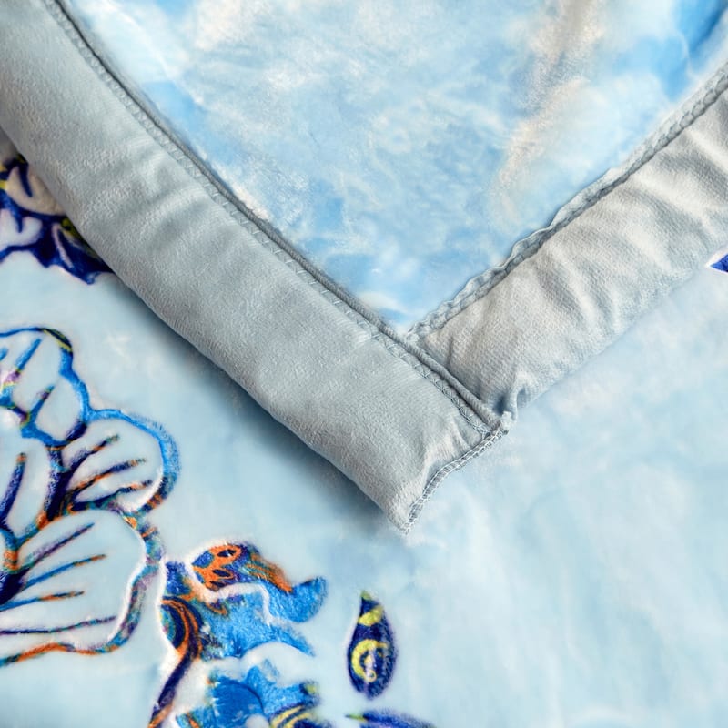Reversible 10.5 Pounds Plush Fleece Blankets, 2 PLY A&B Design 87" x 95" Bed Blankets for Winter