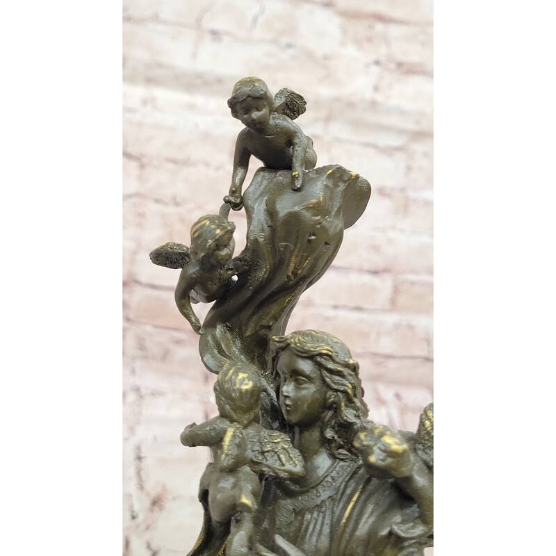 Bronze Angel And Cherubs Figurine – Romantic Baroque Style