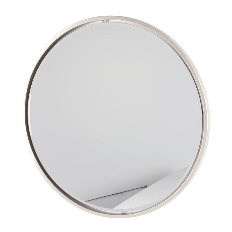 Silver Metal Minimalistic Round Room Wall Mirror