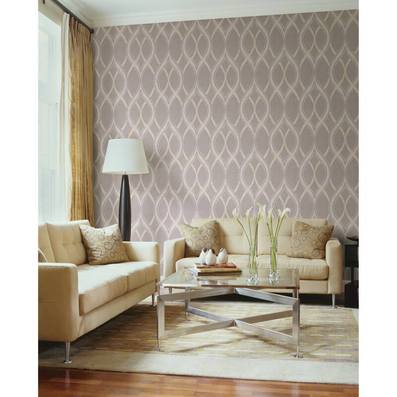 A-Street Prints Frequency Lavender Ogee Wallpaper