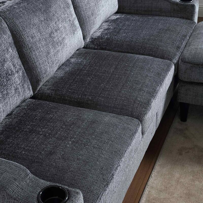 Modular Sleeper Sectional Sofa with Storage Ottoman