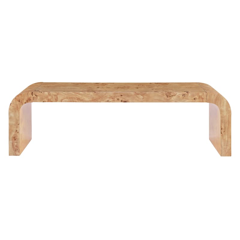 Christopher Knight Home - Burri Modern 53.7" Rectangular Waterfall Coffee Table with Curved Edges, Versatile for Living Areas