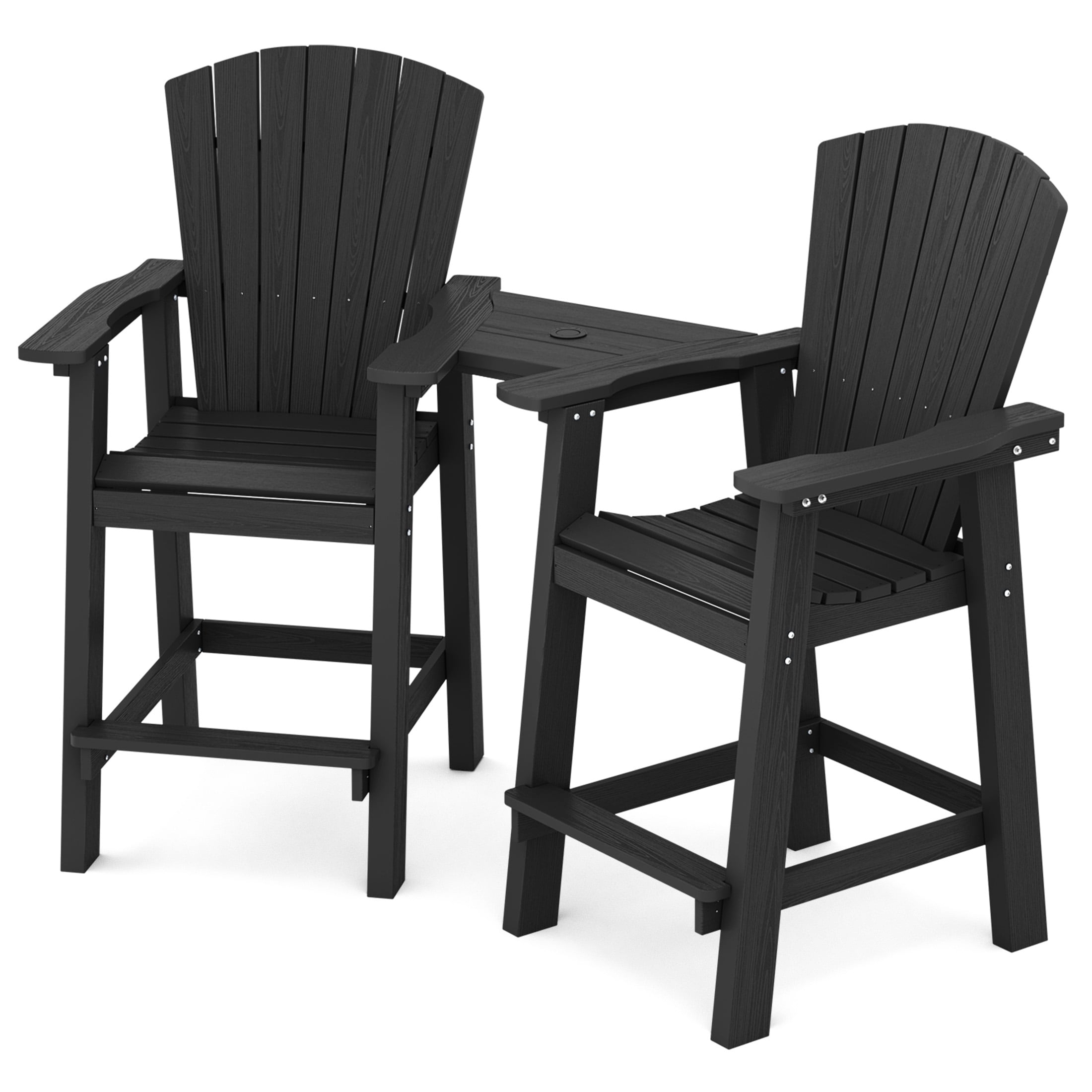 Outdoor Tall Adirondack Chair Set of 2 with Connecting Tray Bed Bath Beyond 36912515