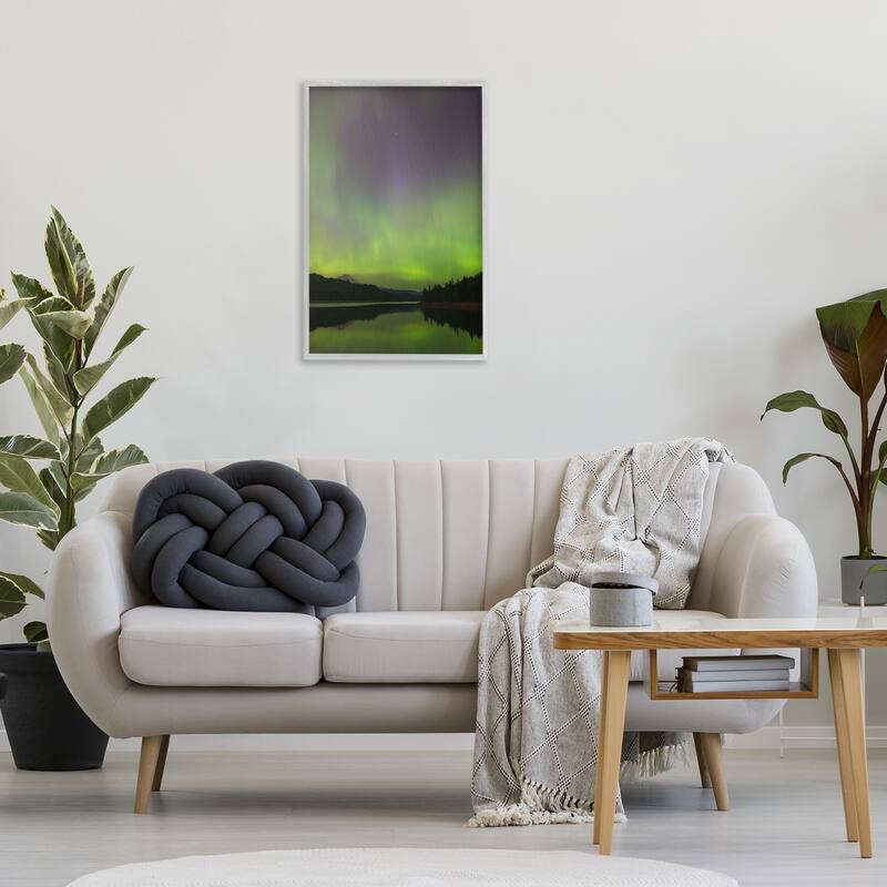 Stupell Green Aurora Landscape Framed Giclee Art Design By Nancy Crowell