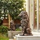 preview thumbnail 3 of 55, Glitzhome Set of 2 MGO Majestic Sitting Guardian Lion Statues Porch Sculpture Outdoor Indoor