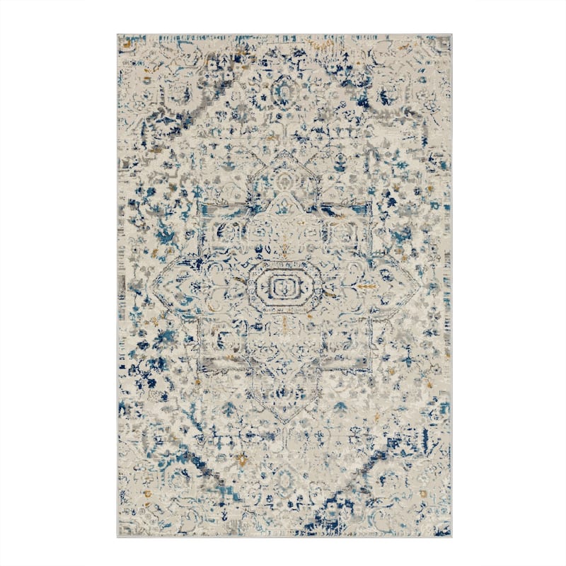 Mohawk Home Paris Floral Ornamental Medallion Woven Area Rug - 7' 10" x 10' - Blue