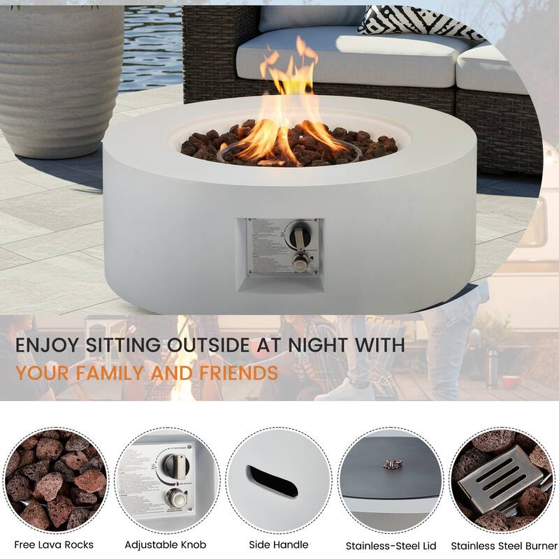 Outdoor Propane Fire Pit Table with Tank Storage and Weather-Resistant Cover