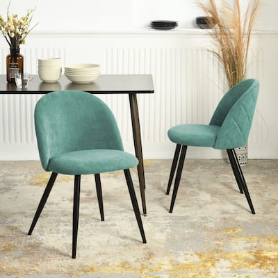 Homy Casa Mid-Century Modern Fabric Dining Chairs (Set of 2)