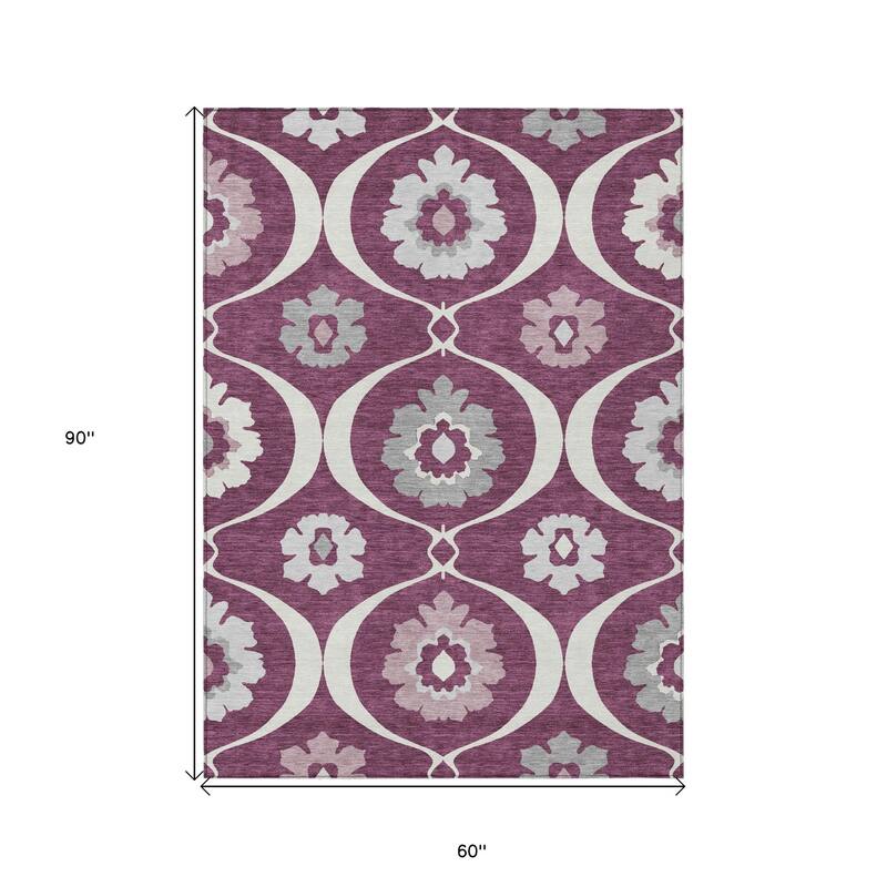 HomeRoots Medallion Transitional Rectangle Outdoor Rug
