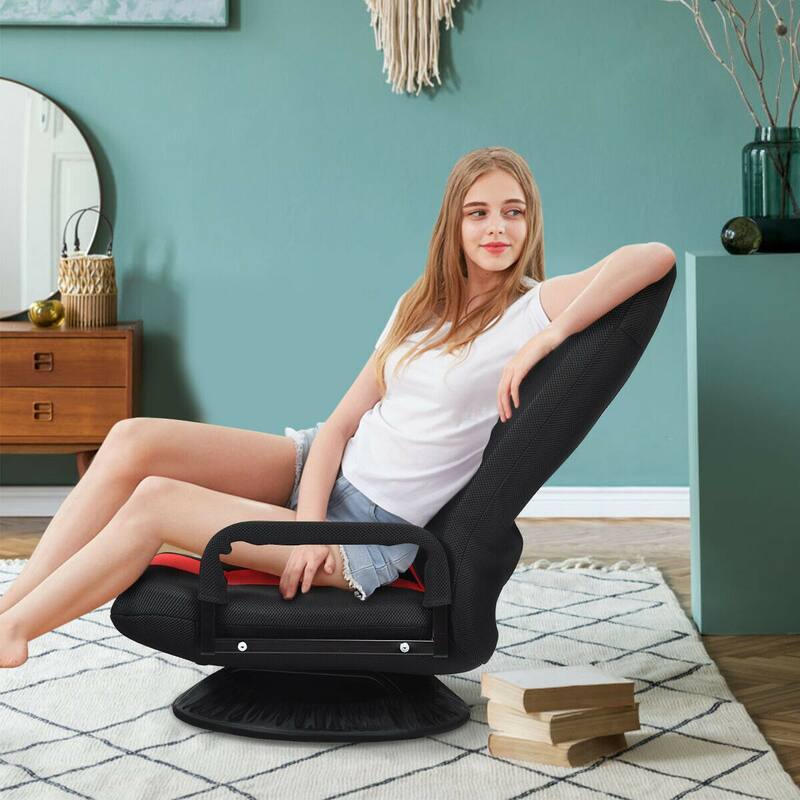 Gymax Gaming Floor Chair Folding Lazy Sofa 6-Position Adjustable - See Details