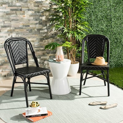 SAFAVIEH Daria Stacking Black Side Chair (Set of 2) - 18" W x 21.5" D x 35" H