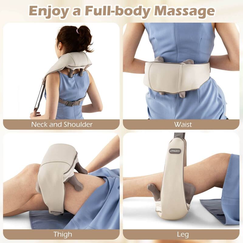 Costway Neck Shoulder Massager with 2 Heating Levels & Adjustable - See Details