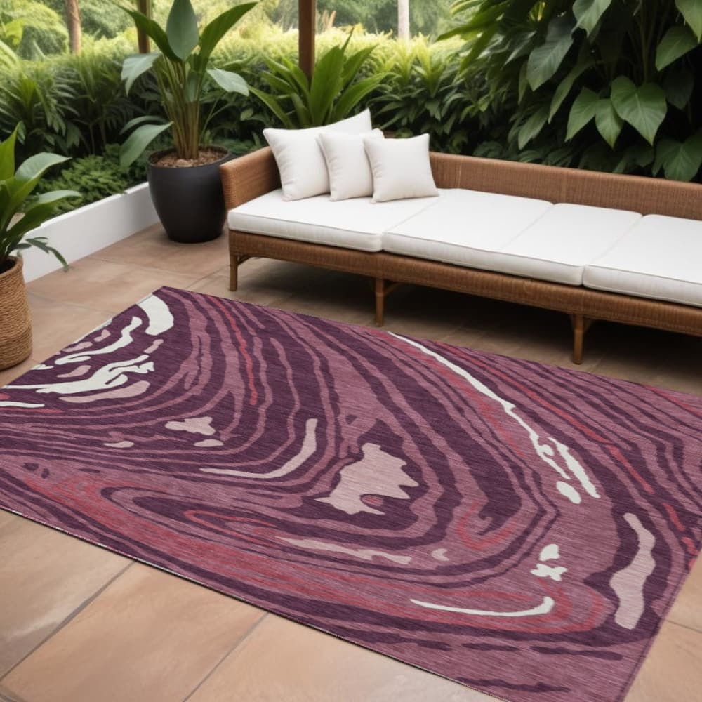HomeRoots Abstract Transitional Rectangle Outdoor Rug