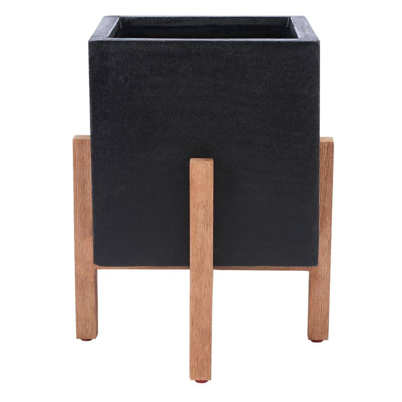 SAFAVIEH Outdoor Nynne Concrete Planter - 14Wx14Dx18H