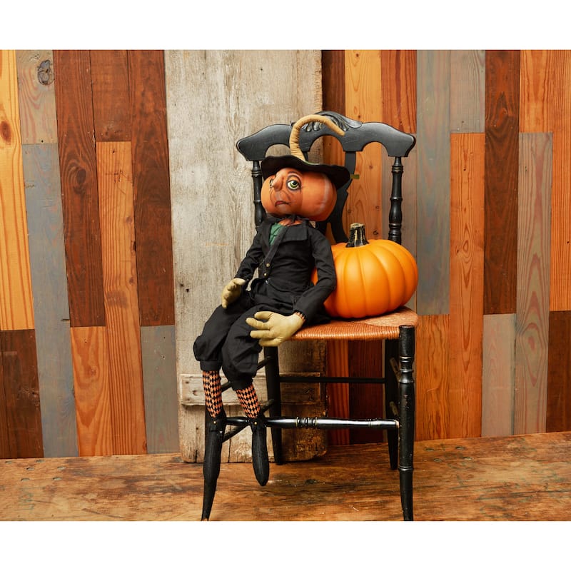 Boris Joe Spencer Gathered Traditions Halloween Art Doll Figure - Black - 9" x 8" x 36"