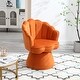 preview thumbnail 21 of 34, Mid Century Velvet 360° Swivel Sofa Chair w/Wide Upholstered Round Armchairs, Swivel Barrel Club Chair for Living Room, Bedroom