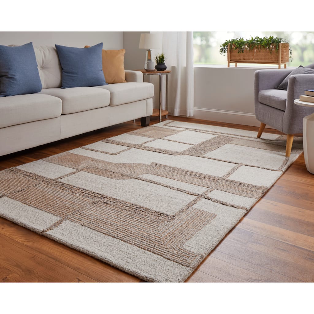 Grand Bazaar Middleton Hand Tufted Geometric Modern Area Rug