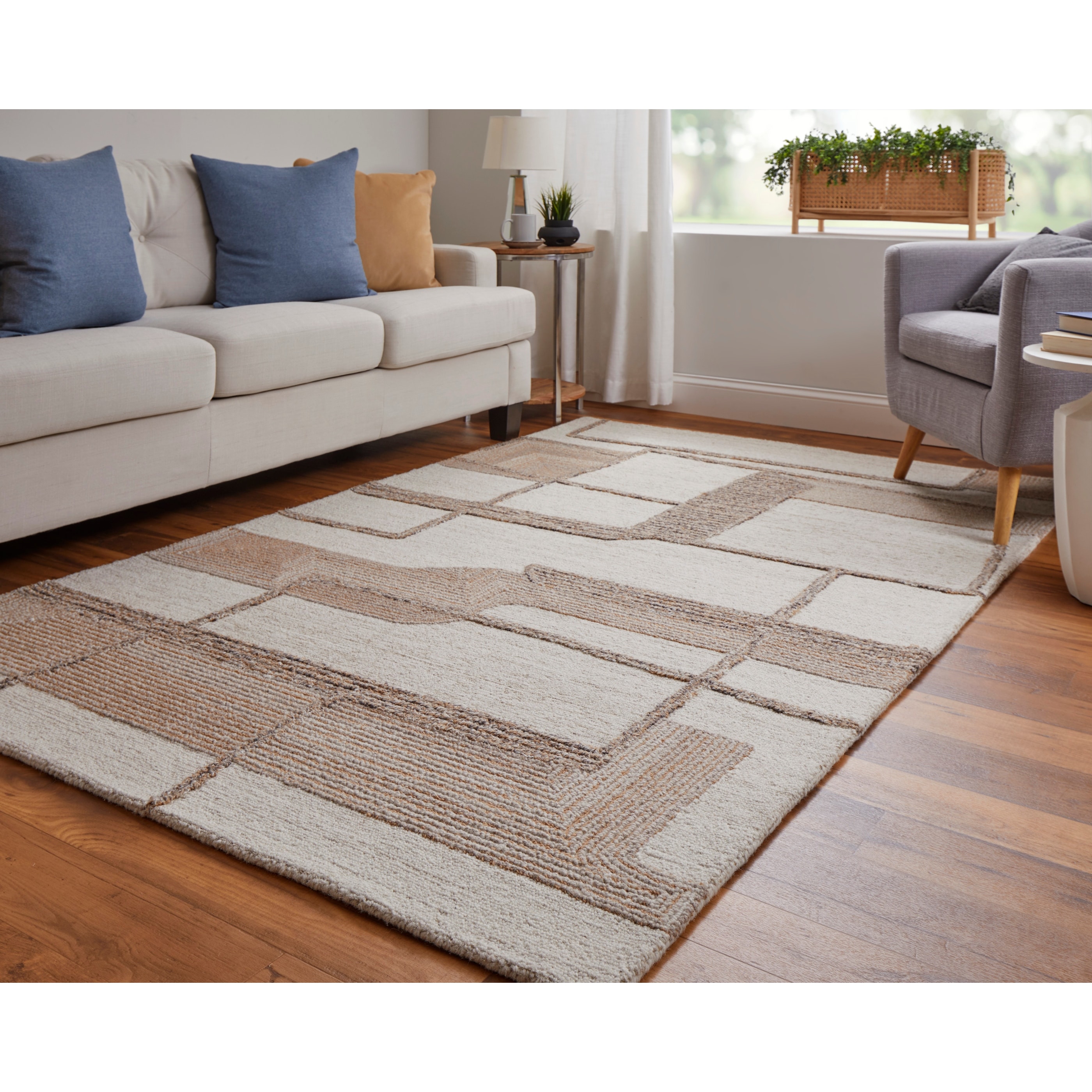 Grand Bazaar Middleton Hand Tufted Geometric Modern Area Rug