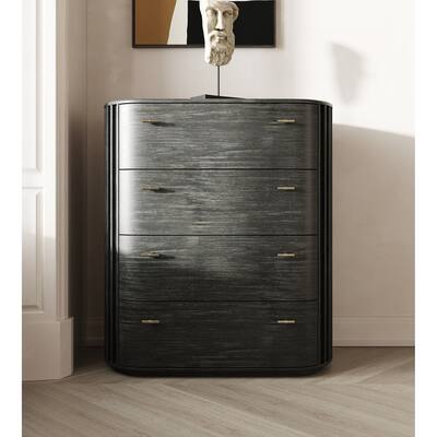 Modrest Fields Modern Black Acacia Chest