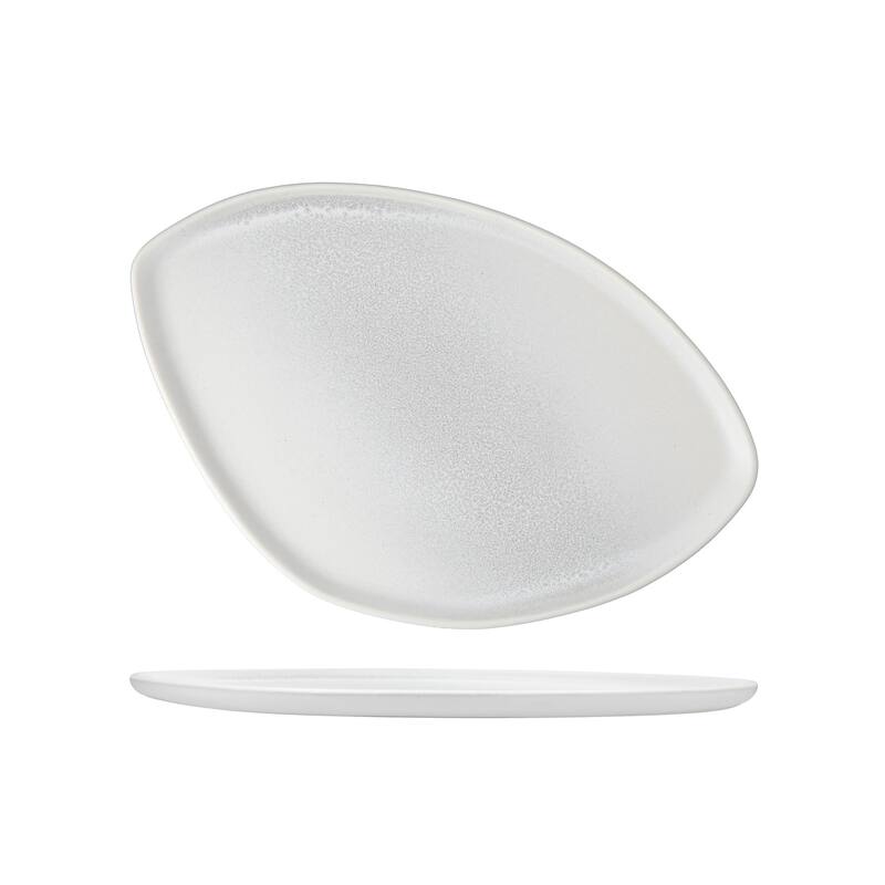 Cloud Terre Iceland Stoneware, 13 x 9" Triangle Platter - 13x9" Platter - Thermal White - 1 Piece