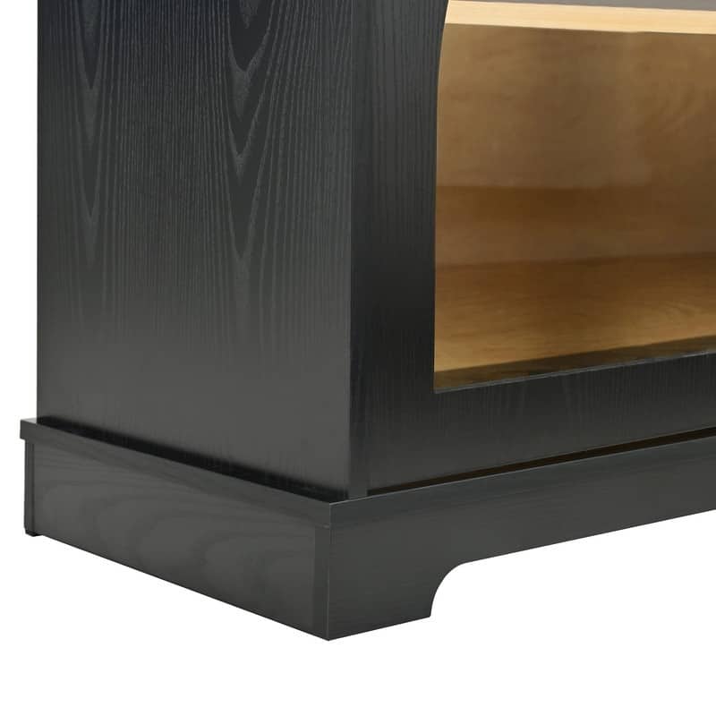 Farmhouse 3-Piece TV Stand Set for TVs Up to 70", Entertainment Center with Arched Sideboard and Glass Doors for Living Room