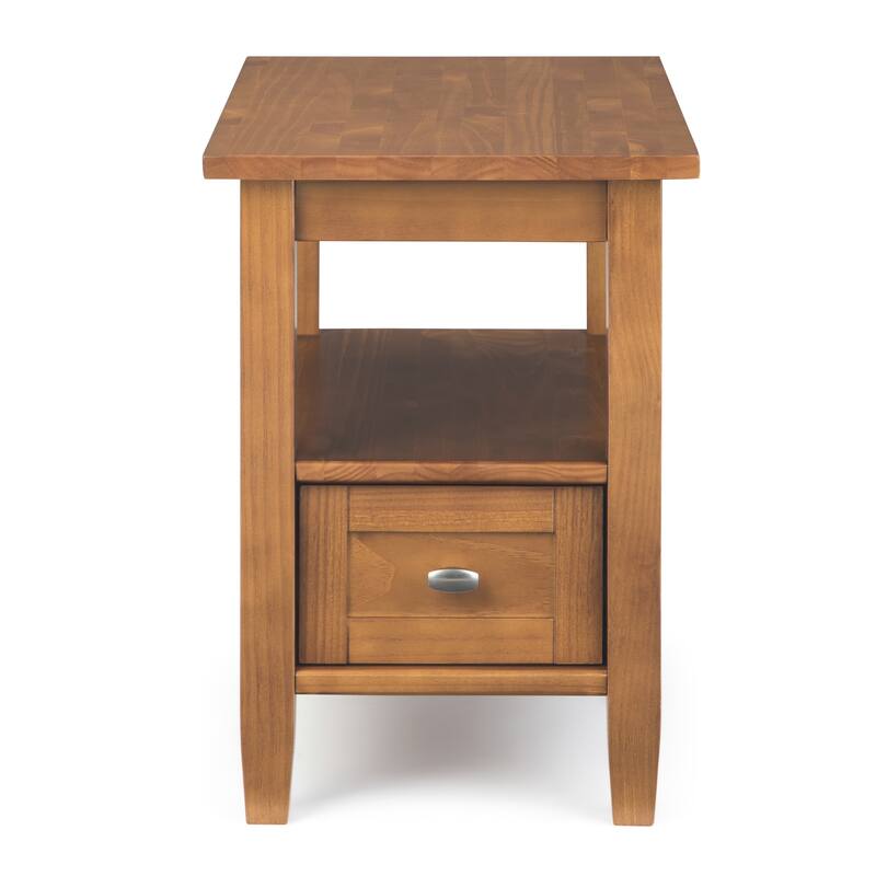 WYNDENHALL Norfolk SOLID WOOD 14 inch Wide Rectangle Transitional Narrow Side Table - 14 Inches wide