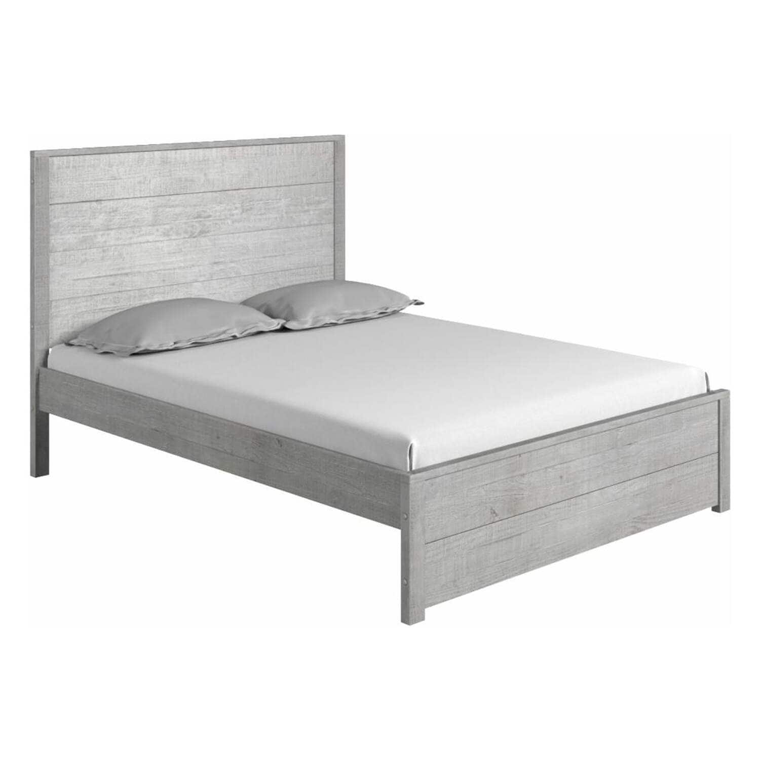 Rustic Platform Bed - Solid Wood Bed Frame with Elegant Design - 64