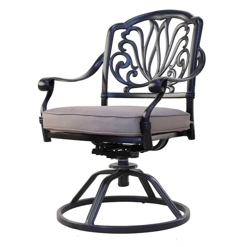 Manasquan 13-piece Gunmetal Aluminum Dining Set with Cushioned Swivel Chairs by Havenside Home