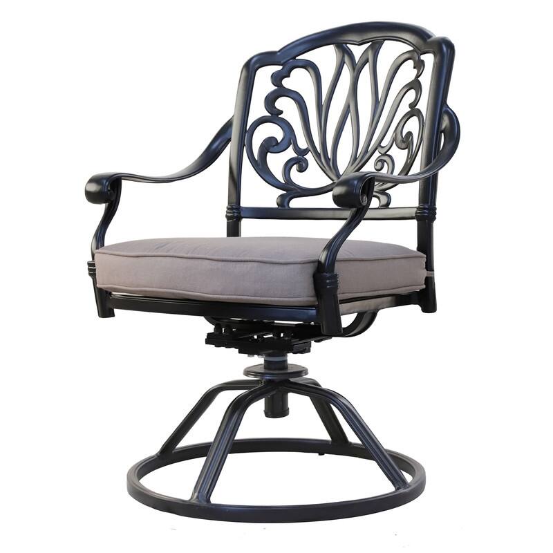Manasquan 9-piece Gunmetal Aluminum Square Dining Set with Cushioned Swivel Chairs by Havenside Home