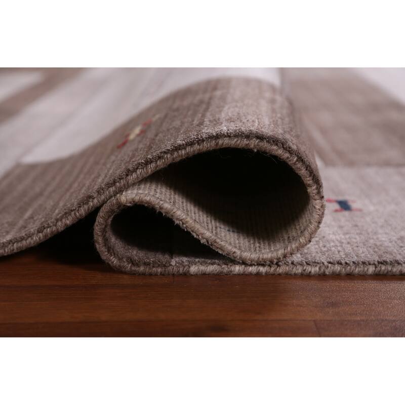 Hand Knotted Oriental 100% Wool Carpet Tribal Geometric Multi-Colored Gabbeh Area Rug - 7' 7'' X 5' 5''