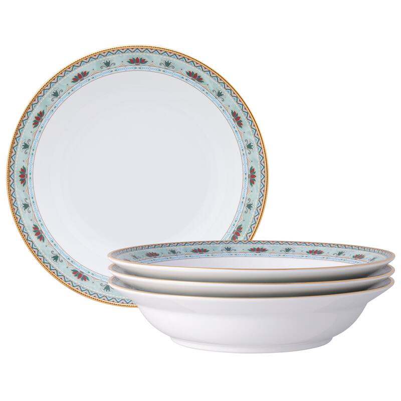 Serene Garden Set of 4 Rim Dinner Bowls, 10", 25 oz.