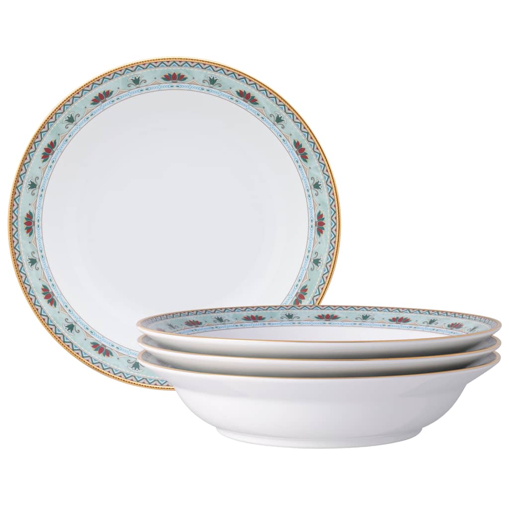 Serene Garden Set of 4 Rim Dinner Bowls, 10", 25 oz.