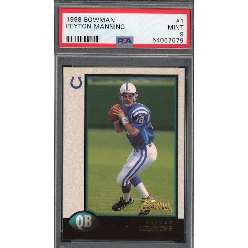 Peyton Manning 1998 Bowman Football Rookie Card #1 Graded PSA 9 - 8'6" x 11'6"
