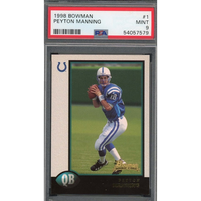 Peyton Manning 1998 Bowman Football Rookie Card #1 Graded PSA 9 - 8'6" x 11'6"