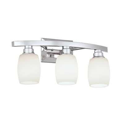 Allen + Roth 21"W 3-Light Bath Vanity Light Fixture by Kichler Chrome Finish
