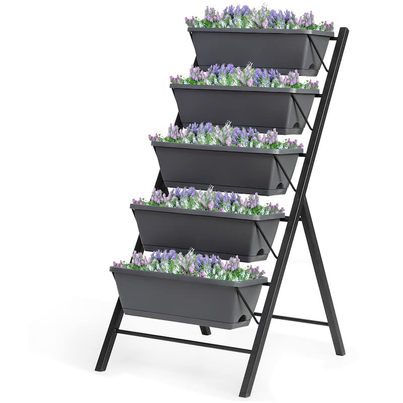 Costway Set of 2 4 FT Vertical Raised Garden Bed 5-Tier Planter Box - See Details
