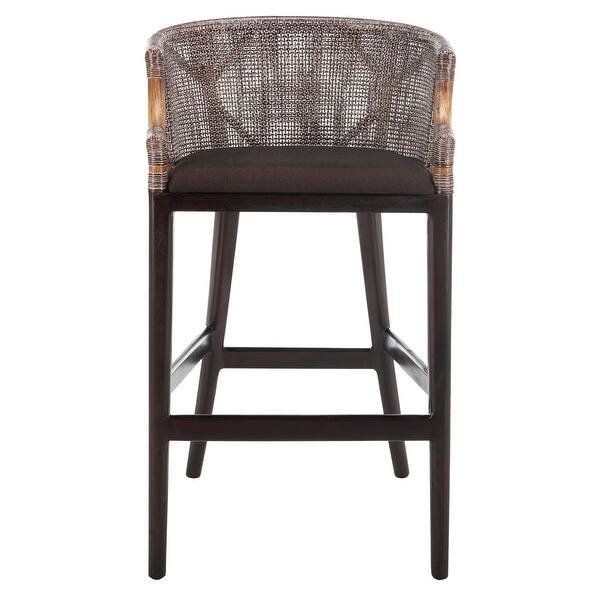 SAFAVIEH Brando Rattan 30-inch Bar Stool - 22.3" W x 20.5" L x 39" H