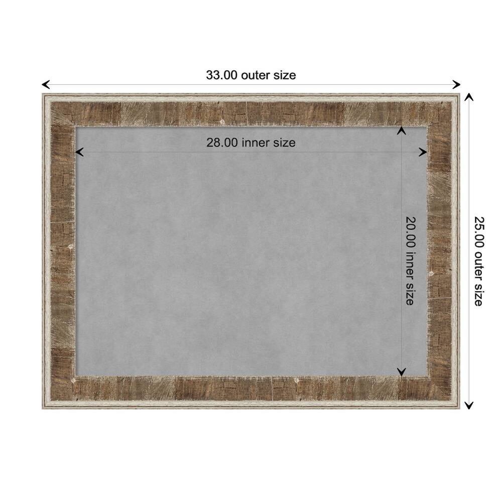 Amanti Art Farmhouse Brown Narrow Framed Magnetic Board