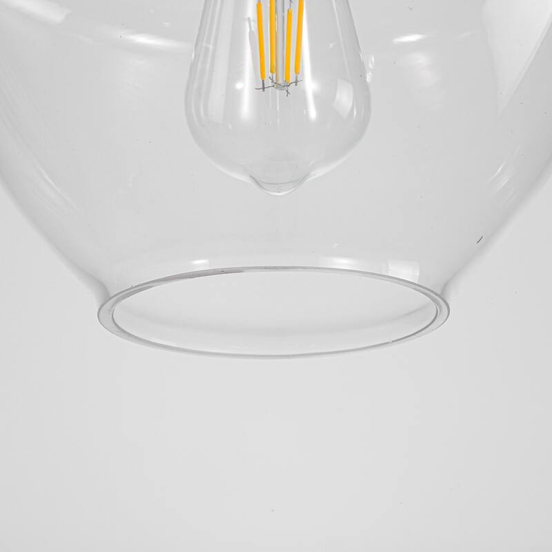 10.4" 1-Light Modern Minimalist Chrome/Gold/Matte Black Clear Glass Pendant Light - Chrome