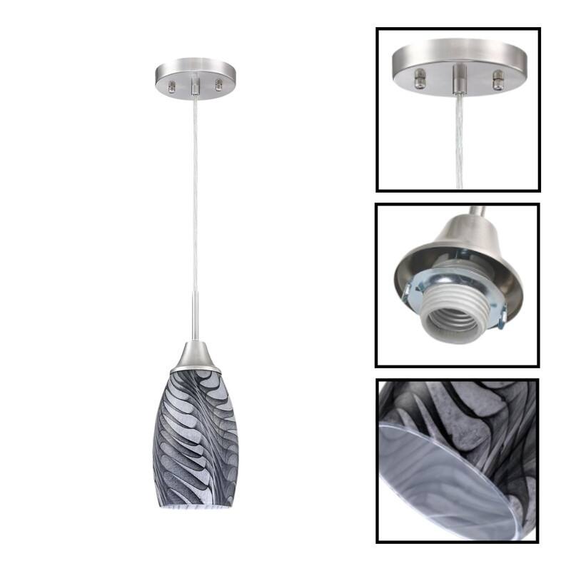 1 Pack hanging light gray light fixture glass pendant for light