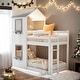 preview thumbnail 20 of 36, Twin Over Twin Bunk Bed with Roof, Window, Guardrail & Ladder White