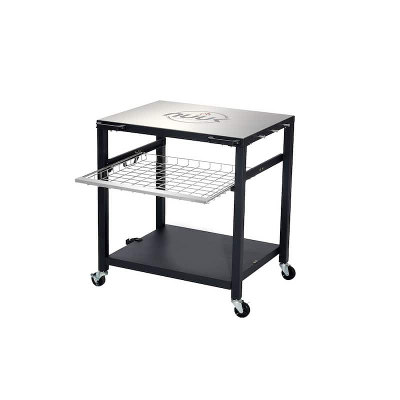 NUUK Deluxe 30" Outdoor Stainless Steel Pizza Oven Table, Grill Cart and Prep Station