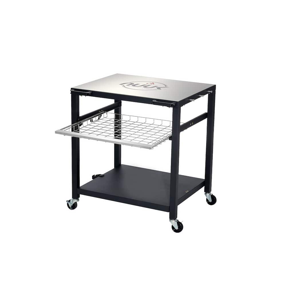 NUUK Deluxe 30" Outdoor Stainless Steel Pizza Oven Table, Grill Cart and Prep Station