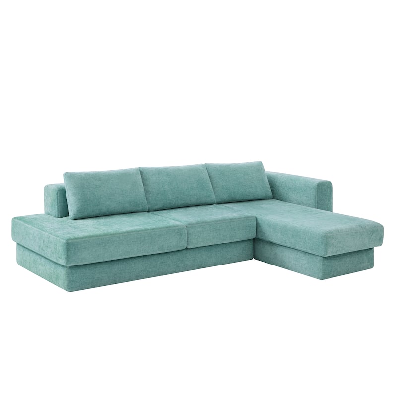 Christopher Knight Home - American Design Chenille 113" Modular Sectional Sofa with Double Layer Cushions