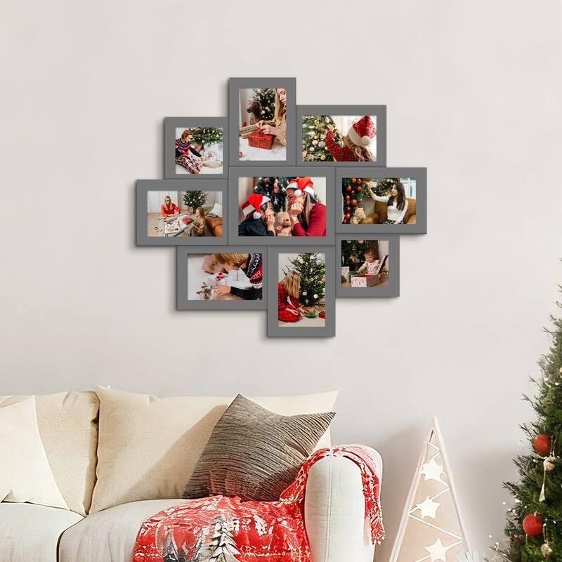 9 Opening 4x6 Family Collage Picture Frames for Wall Decor Gallery Set