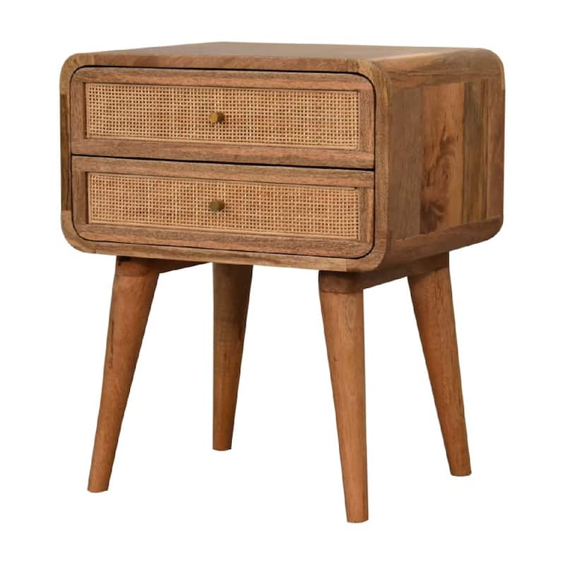 Contemporary Design 2 Drawer Nightstand,Durable And Sturdy - Tan - 2-drawer