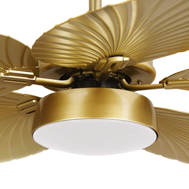 Moasis 52" Palm Leaf Ceiling Fan with Light Tropical Style with Remote